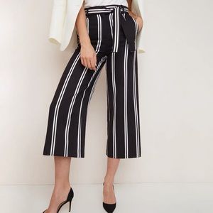 Maje Stripped Wide Leg Pants Navy Blue Perfect Condition